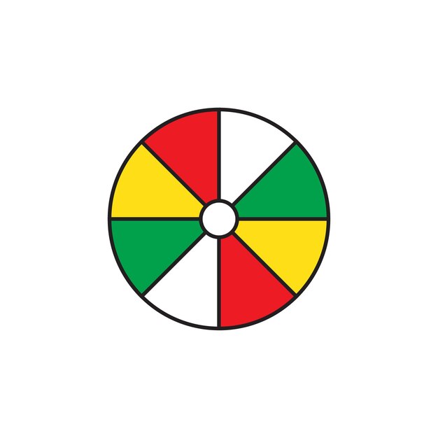 Icono de línea plana de pelota de playa sobre fondo blanco arte de logotipo vectorial simple para ilustración de ocio