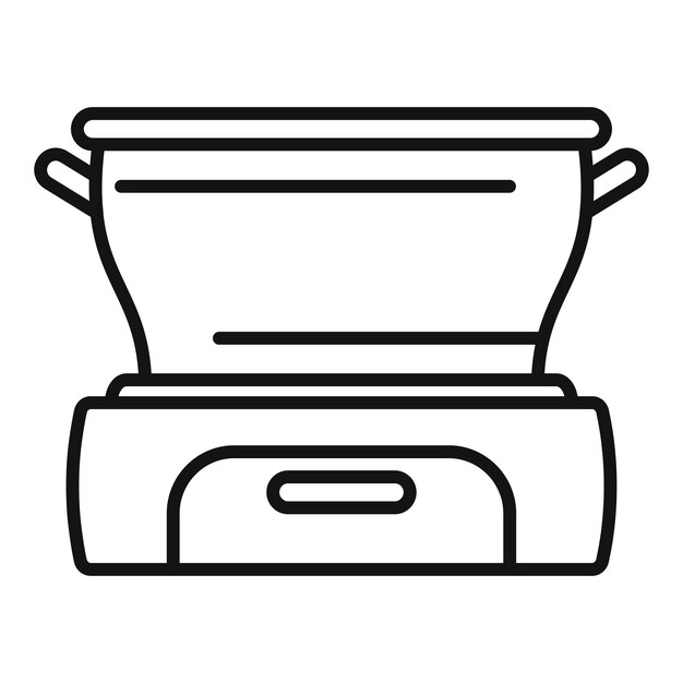 Icono de la línea de preparación de alimentos de la cocina múltiple eléctrica moderna