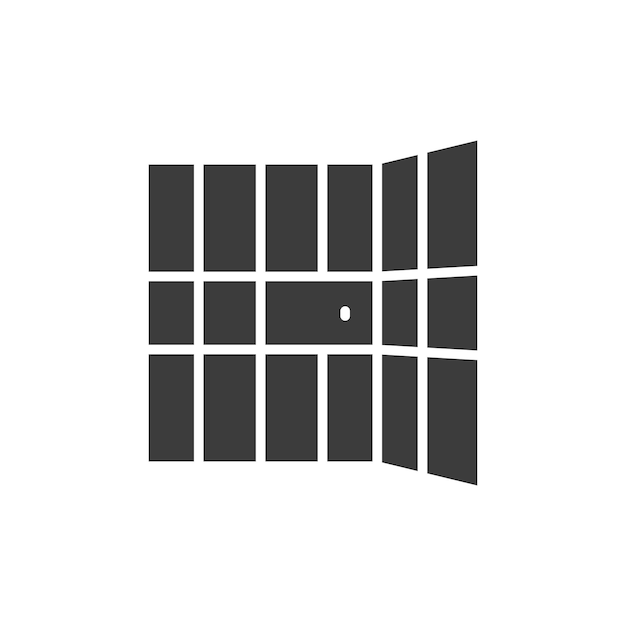 Icono de línea de prisión aislado en fondo blanco