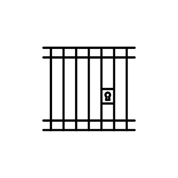 Icono de línea de prisión aislado en fondo blanco