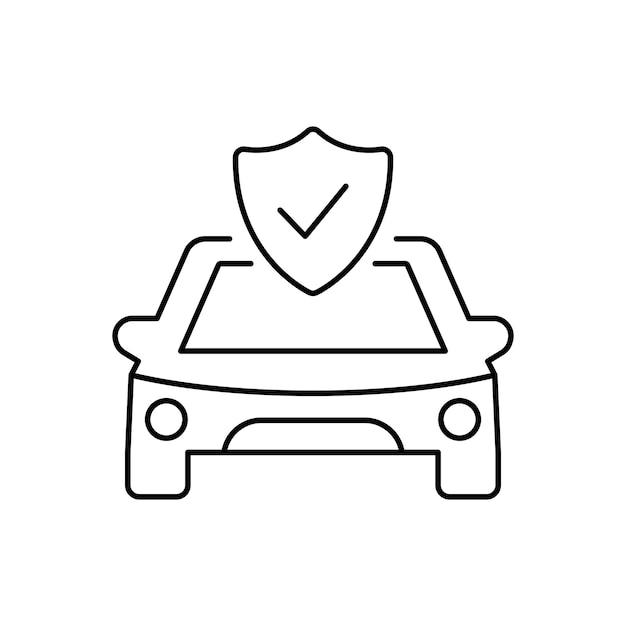 Icono de la línea de protección del automóvil