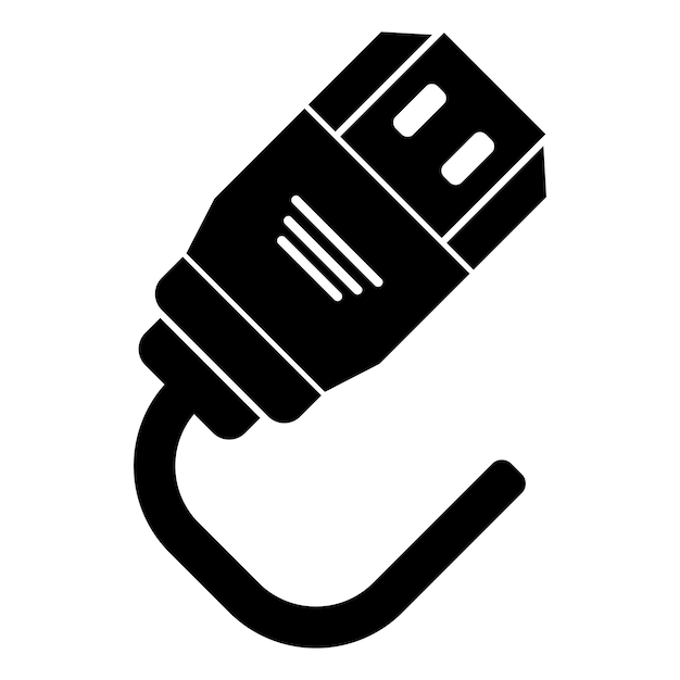 Vector icono de línea de puerto hdmi vector signo de puerto hdmi símbolo de contorno aislado ilustración negra