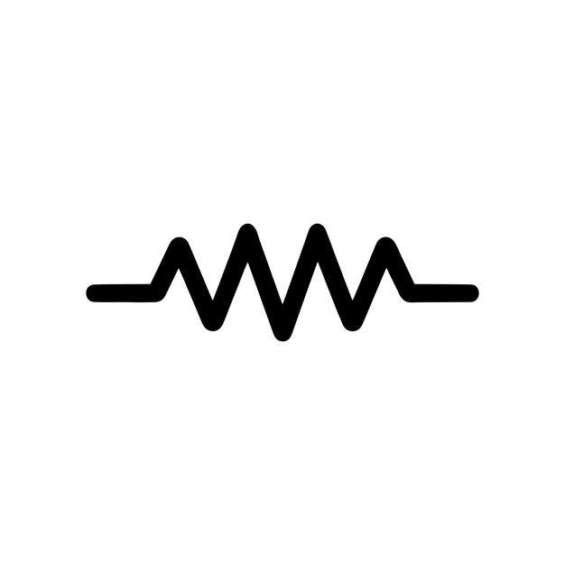 El icono de la línea de pulso del monitor de ritmo cardíaco es negro El ícono de la línea del pulso del monitore de ritmo cardiaco está en fondo blanco