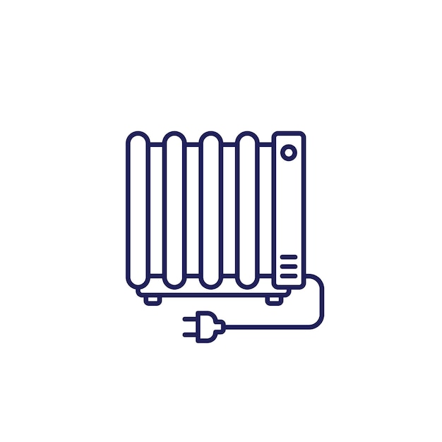 icono de la línea de radiador eléctrico de calefacción