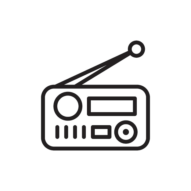 Icono de línea de radio aislado en fondo blanco