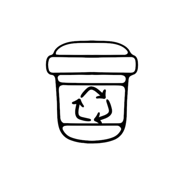 Icono de línea de reciclaje símbolos de gestión de residuos concepto ecológico papeleras de reciclaje concepto de estilo de vida sostenible icono de línea vectorial para negocios