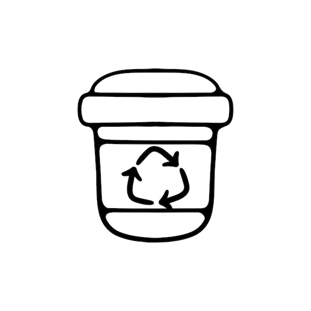 Icono de línea de reciclaje Símbolos de gestión de residuos concepto ecológico papeleras de reciclaje Concepto de estilo de vida sostenible Icono de línea vectorial para negocios