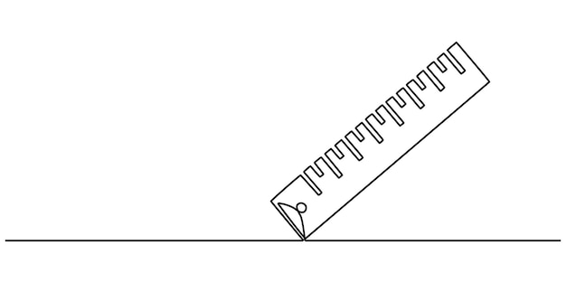 icono de línea de regla boceto de estilo continuo de una línea concepto de arte de línea único utilizado para símbolo de icono