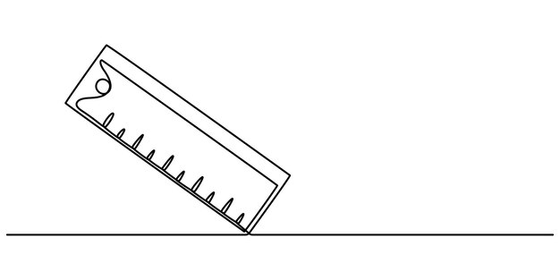 icono de línea de regla boceto de estilo continuo de una línea concepto de arte de línea único utilizado para símbolo de icono