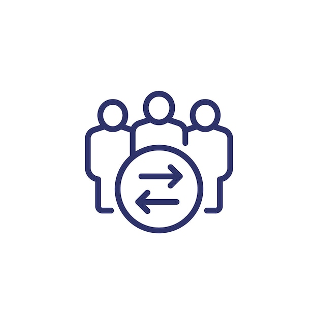 Icono de línea de relación interpersonal con personas