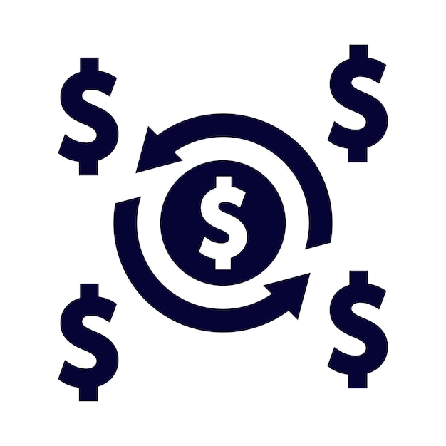 Icono de línea rentable ruedas dentadas engranajes y eficiencia del dólar y optimización Icono de linea