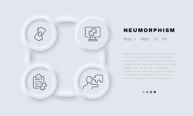 Icono de línea de rompecabezas Rompecabezas ensamblados Problema sin resolver Acertijo Signo de interrogación Desarrollo de aplicaciones Concepto de pensamiento innovador Estilo de neomorfismo Icono de línea vectorial para Negocios y Publicidad