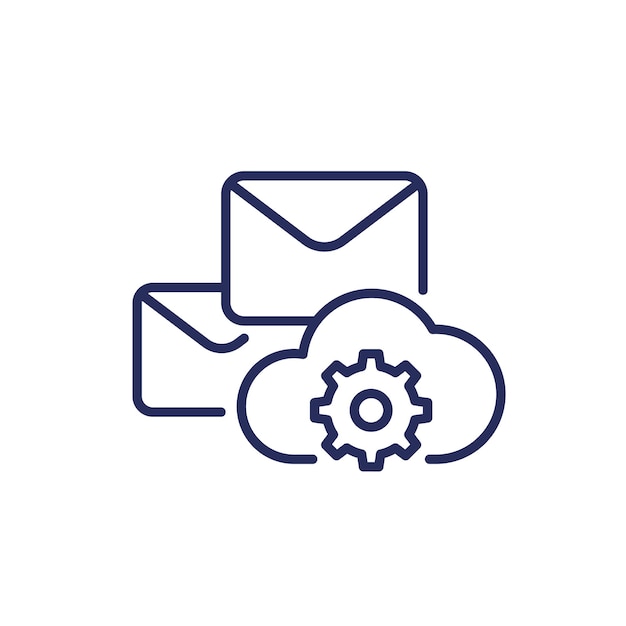 Icono de línea saas de automatización de correo electrónico