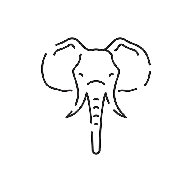 Icono de línea de Safari Vida silvestre Siluetas africanas con animales salvajes africanos en diferentes hábitats Turistas del tour del parque Safari