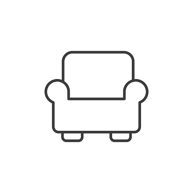 Icono de la línea de salón aislado sobre fondo blanco