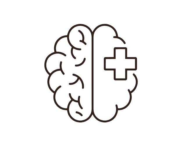 Icono de línea de salud mental Icono de vector de accidente cerebrovascular editable