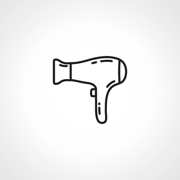 icono de línea de secador de pelo icono de contorno de secador de pelo