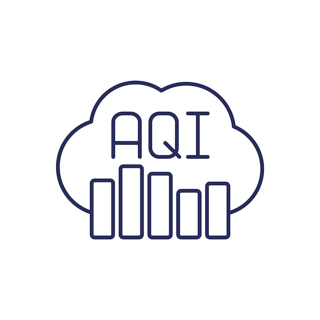 Ícono de la línea de seguimiento del índice de calidad del aire AQI