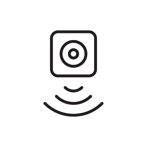 Ícono de línea del sensor de movimiento aislado en fondo blanco