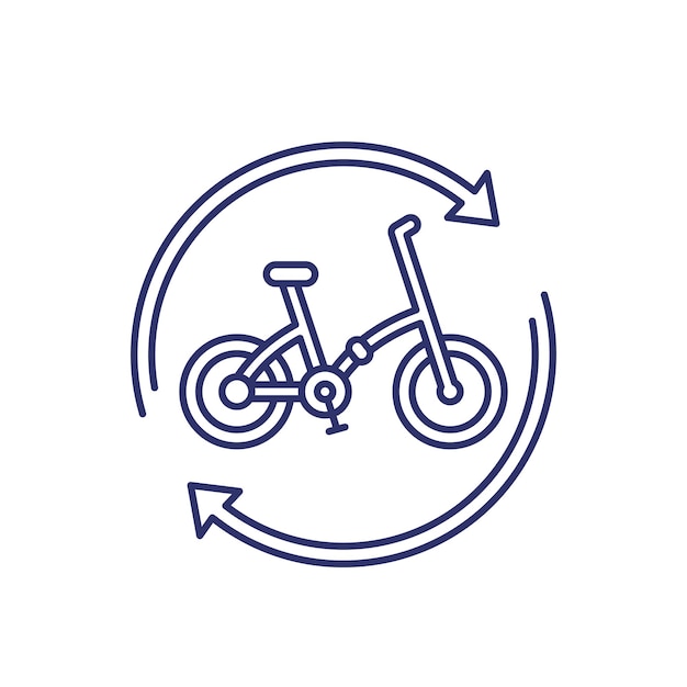 Icono de línea de servicio de alquiler de bicicletas compartidas