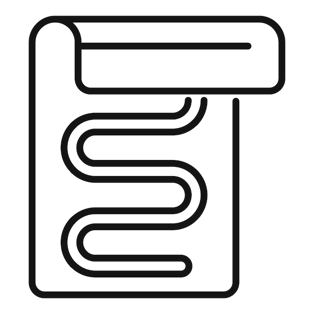 Icono de la línea de servicio de reparación o fontanería para la instalación de un sistema de calefacción por suelo