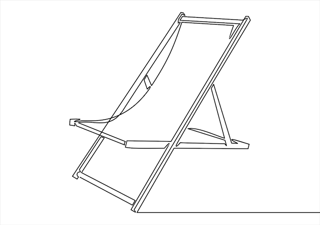icono de una línea de silla de playa