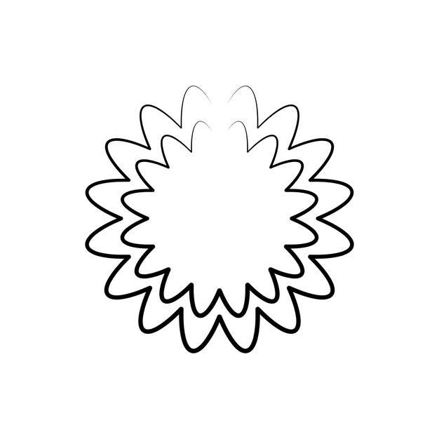 icono de línea de símbolo floral de flor abstracta