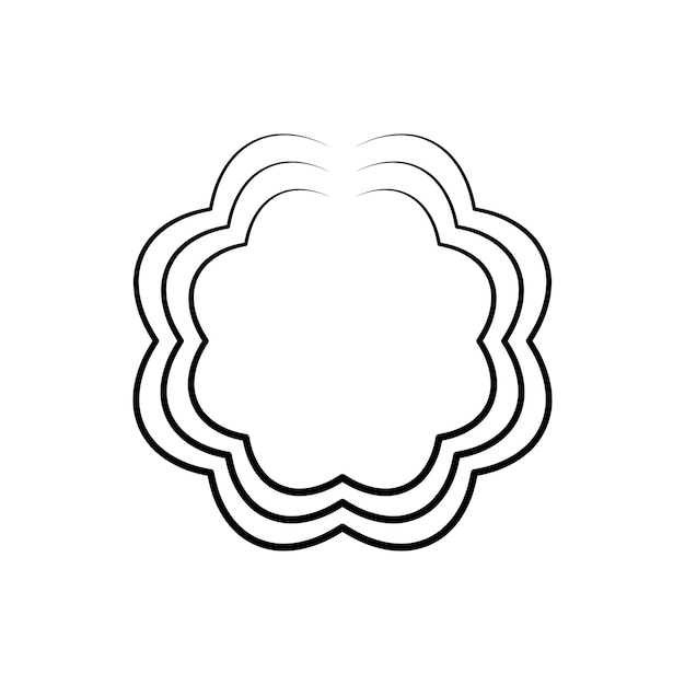 icono de línea de símbolo floral de flor abstracta