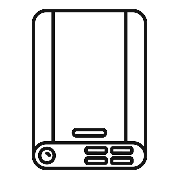 Icono de línea simple en blanco y negro de un teléfono inteligente moderno con pantalla táctil
