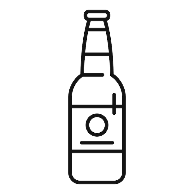 Icono de línea simple de una botella de cerveza