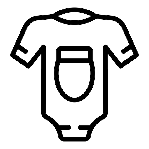 Icono de línea simple que representa una camiseta para bebés adecuada para varias necesidades de diseño