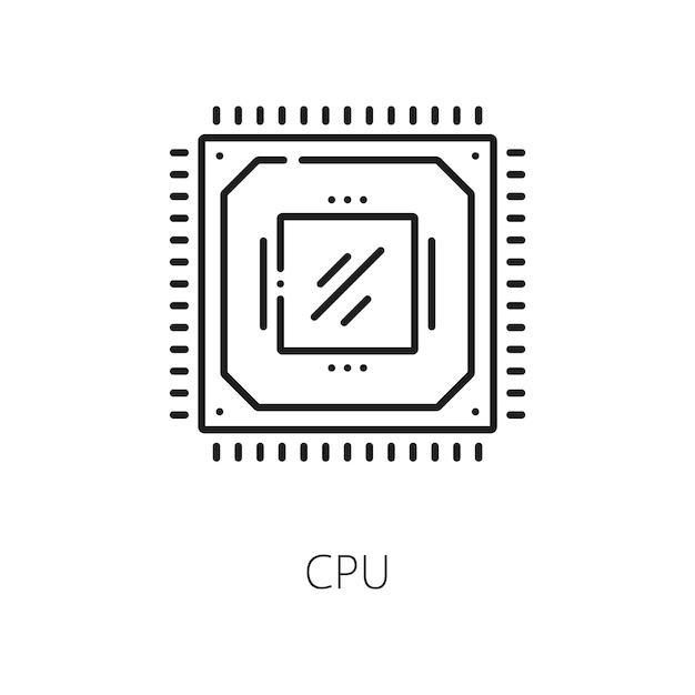 Ícono de la línea de software de hardware electrónico de computadora