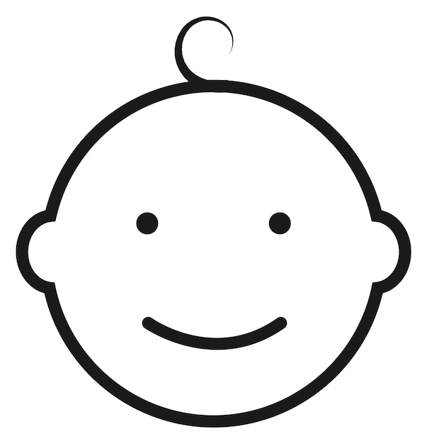 El icono de la línea sonriente del bebé Símbolo de la cabeza del niño