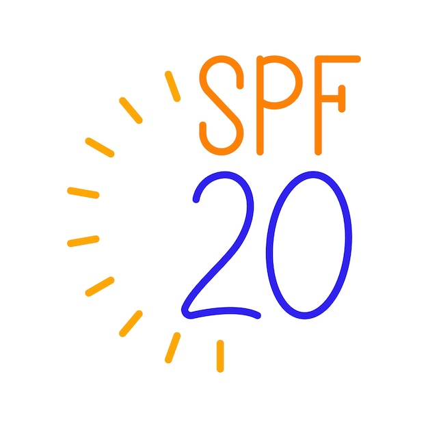 El icono de la línea SPF 20 para el cuidado de la piel, la belleza ultravioleta, el spa, las quemaduras solares, el rejuvenecimiento, la limpieza, la mascarilla facial, la terapia de bienestar, la salud, el envejecimiento, el mimado, el brillo, la hidratación, el cuidado facial, el salón de cuidado personal.