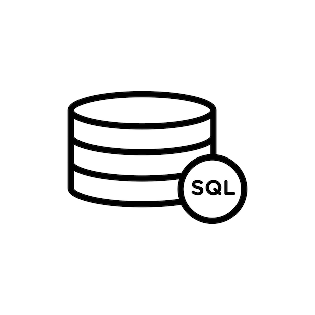icono de línea SQL aislado en fondo blanco