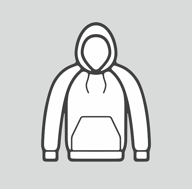 Ícono de la línea de la sudadera masculina en un fondo Ilustración vectorial