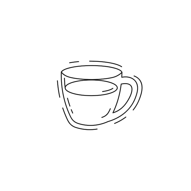 El icono de la línea de la taza de café El icona de la línea delgada de la tazón de café