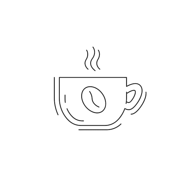 El icono de la línea de la taza de café El icona de la línea delgada de la tazón de café