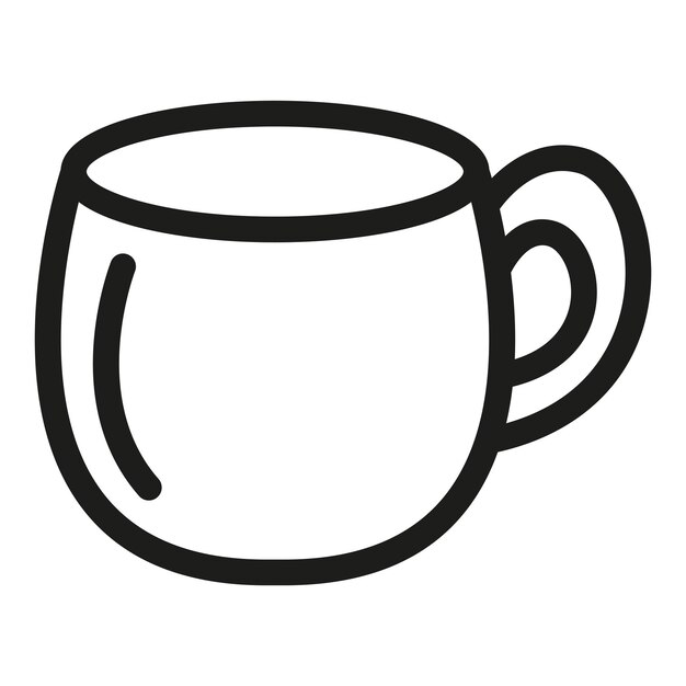 El icono de la línea de la taza Doodle taza de café taza de té