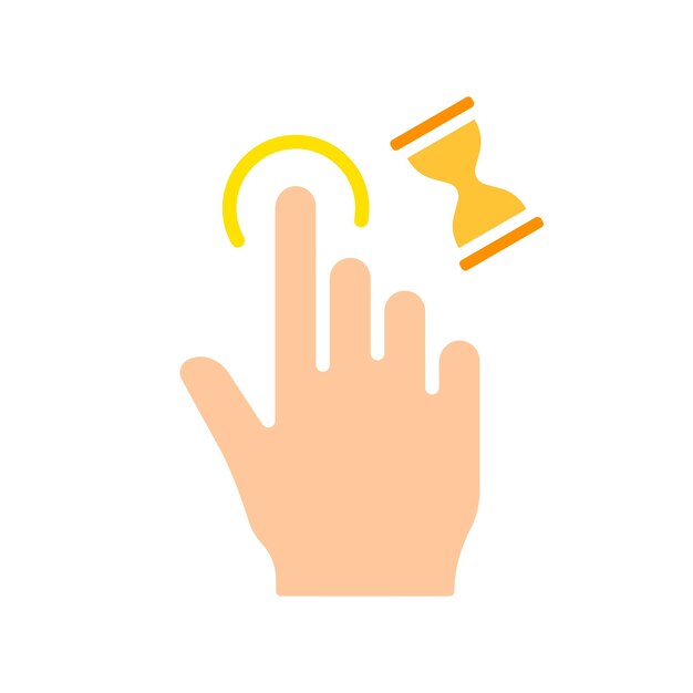 Icono de línea de teléfono de prensa manual Controla el panel táctil sensor de teléfono de tableta dispositivos de pantalla táctil Icono de color vectorial sobre un fondo blanco para negocios y publicidad