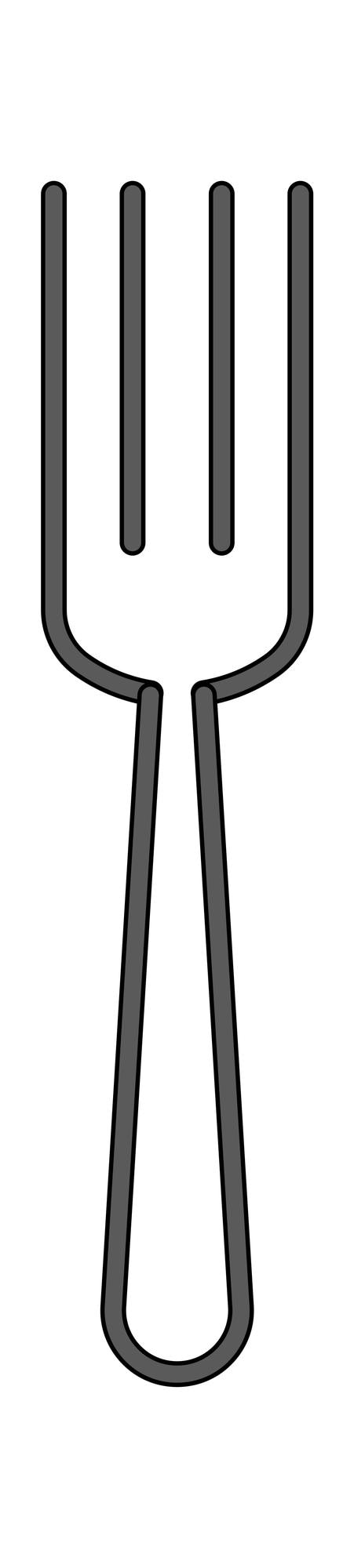 Vector icono de línea de tenedor de acero inoxidable utensilio de cocina
