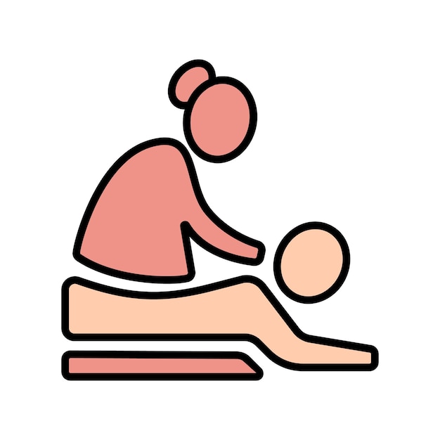 Ícono de línea de terapia de masaje Relajación muscular del cuerpo bienestar terapéutico alivio del estrés manos tratamiento de spa rejuvenecimiento sesión de equilibrio de salud holística relajación de la espalda terapia física