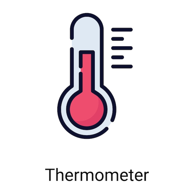 icono de línea de termómetro de color aislado en fondo blanco