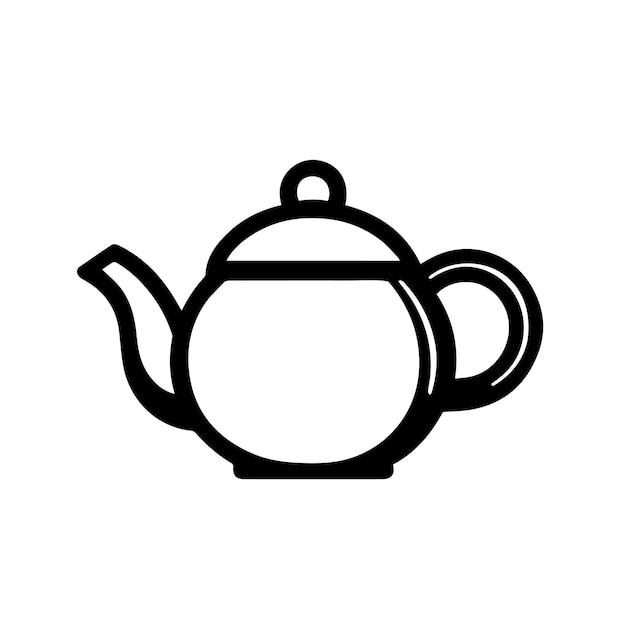 Icono de línea de tetera Icono vectorial de contorno de tetera de cerámica Ilustración del logotipo del símbolo Gráficos vectoriales