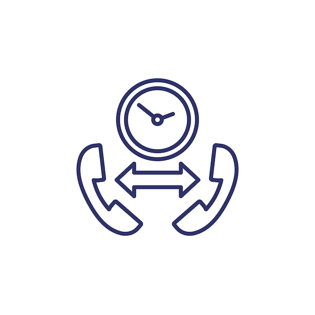 Icono de línea de tiempo de duración de llamada telefónica