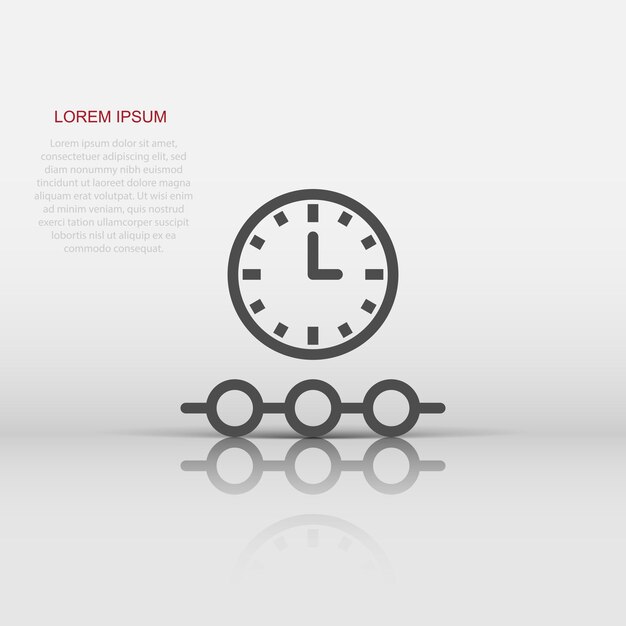 Icono de línea de tiempo en estilo plano Ilustración de vector de progreso sobre fondo blanco aislado Concepto de negocio de diagrama