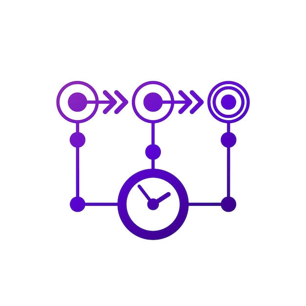 icono de línea de tiempo o secuencia, vector