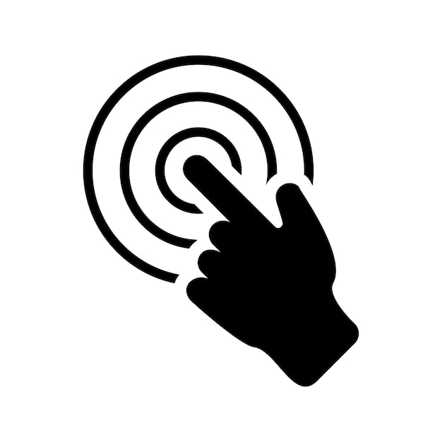 icono de línea de toque mano