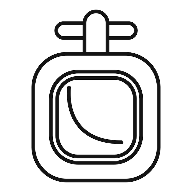 Icono de la línea de la trayectoria de aterrizaje en el portillo del avión