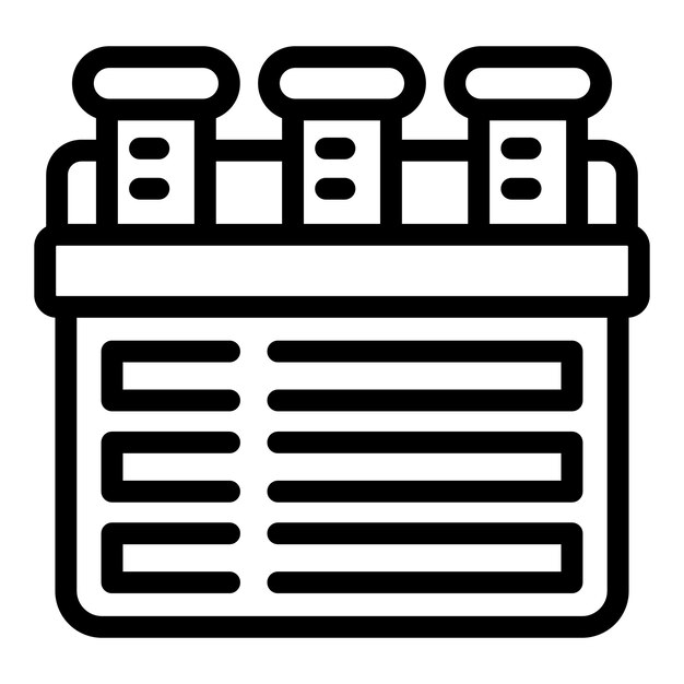 Icono de la línea de los tubos de ensayo de laboratorio